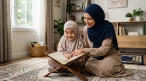 Teach Quran to kids at home with a parent